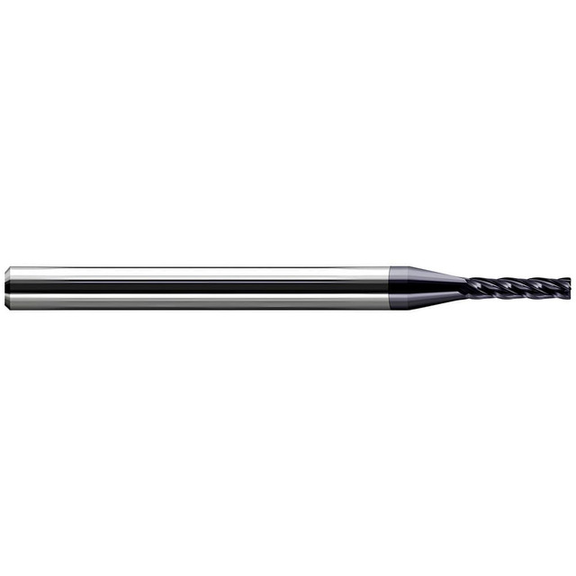 Harvey Tool 888278 Corner Radius End Mill: 0.0780" Dia, 1.3700" LOC, 30 deg Helix, Bright/Uncoated Coated, Uncoated, Corner Radius End, Centercutting Series Miniature End Mills - Corner Radius - Long Flute & Miniature End Mills