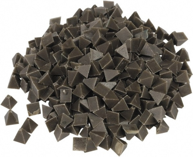 Raytech 41-145 Pyramid Tumbling Media: Plastic Carrier, Aluminum Oxide Abrasive, 1/4" Long, 1/4" High