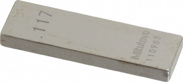 Mitutoyo 611157-531 Rectangle Steel Gage Block: 0.117", Grade 0