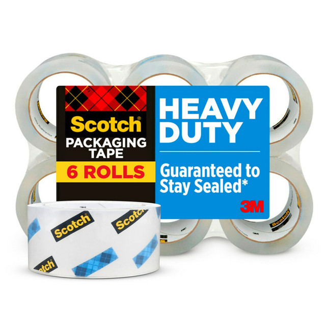 3M CO 3850-6+2 Scotch Heavy Duty Shipping Packing Tape, 6 Tape Rolls, 1 7/8 in x 54.6 yd, 3in Core, Designed for Packing, Shipping and Mailing, Guaranteed to Stay Sealed, Clear 3M CO 3850-6+2 Scotch Heavy Duty Shipping Packing Tape, 6 Tape Rolls, 1 7/8 in x 54.6 yd, 3in Core, Designed for Packing, Shipping and Mailing, Guaranteed to Stay Sealed, Clear
