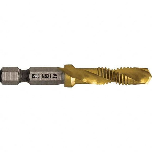 Greenlee DTAPSSM8C Combination Drill & Tap Sets; Minimum Thread Size: M8x1.25 mm ; Maximum Thread Size: 5/16-18 in; M8x1.25 mm ; Number Of Flutes: 2.0 ; Number Of Pieces: 1