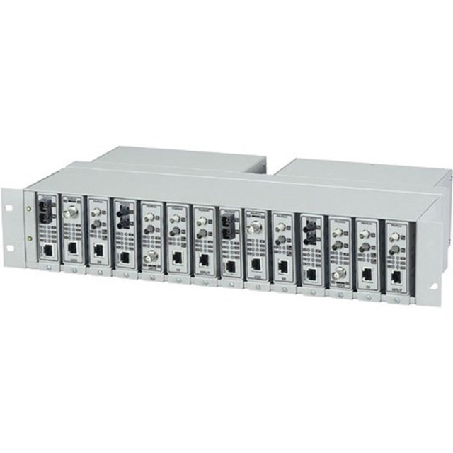 BLACK BOX CORPORATION LMC200-2PS Black Box FlexPoint 14-Slot Media Converter Chassis - 2 x Number of Power Supplies Supported - Rack-mountable, Wall Mount, Standalone