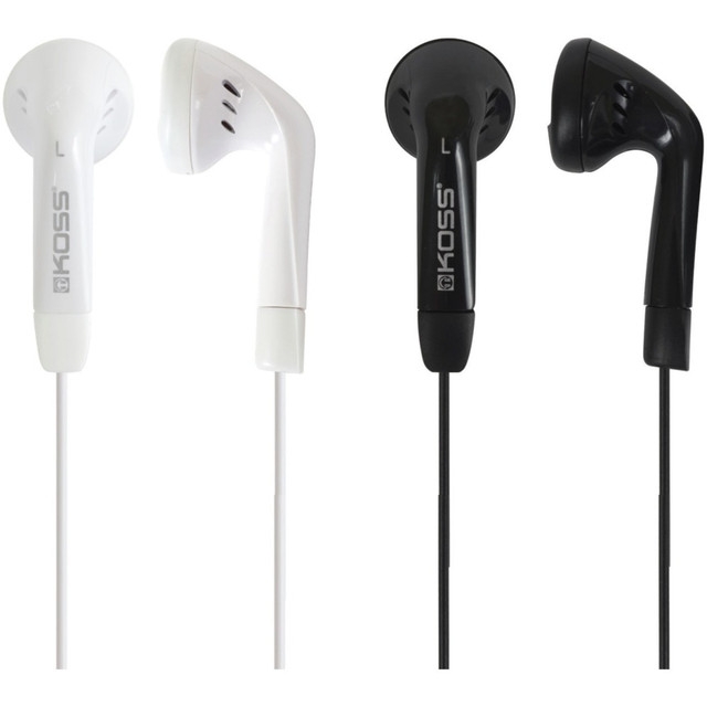 KOSS CORPORATION KE7 Koss KE7 Earbuds - Stereo - Mini-phone (3.5mm) - Wired - 16 Ohm - 60 Hz to 20 kHz - Earbud - Binaural - In-ear - 4 ft Cable - Black, White - 2 KOSS CORPORATION KE7 Koss KE7 Earbuds - Stereo - Mini-phone (3.5mm) - Wired - 16 Ohm - 60 Hz to 20 kHz - Earbud - Binaural - In-ear - 4 ft Cable - Black, White - 2