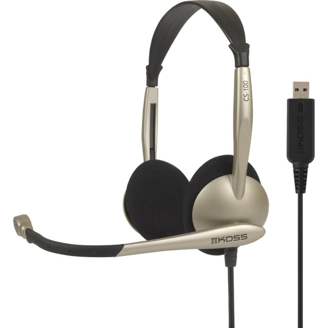 KOSS CORPORATION 178188 Koss On-Ear Stereophone Headset, Gray, CS100 KOSS CORPORATION 178188 Koss On-Ear Stereophone Headset, Gray, CS100