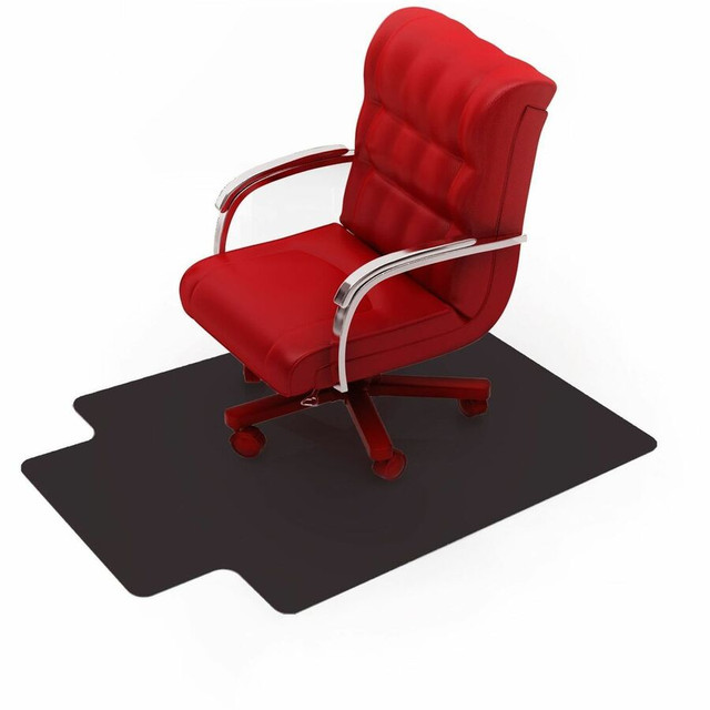 Floortex FC123648HLBV Advantagemat&reg; Black Vinyl Lipped Chair Mat for Hard Floor - 36" x 48"