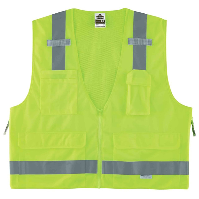 ERGODYNE CORPORATION 21423 Ergodyne GloWear Safety Vest, Surveyors 8250Z, Type R Class 2, Small/Medium, Lime