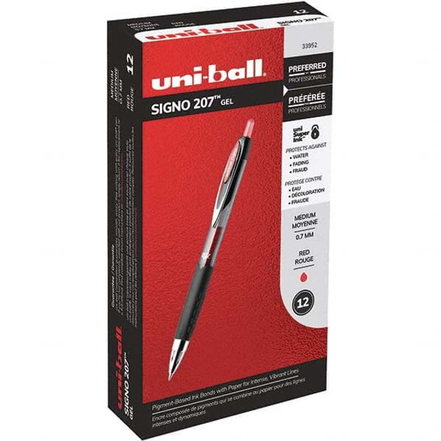 Uni-Ball 33952 Retractable Pen: 0.7 mm Tip, Red Ink