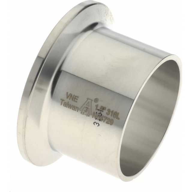 VNE EG14AM7-6L1.5 Sanitary Stainless Steel Pipe Welding Ferrule: 1-1/2", Clamp Connection