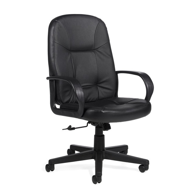 GLOBAL INDUSTRIES INC 4003BK-450/550 Global Arno Bonded Leather High-Back Chair, Black