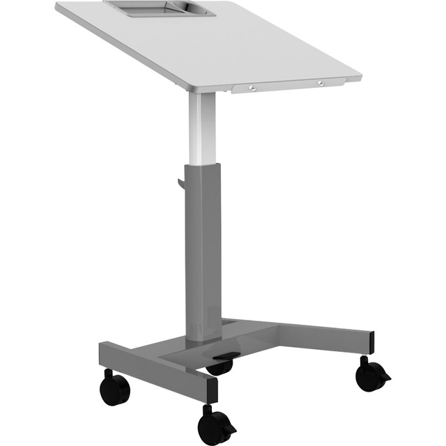 H. WILSON COMPANY Luxor STUDENT-P-TILT  Pneumatic Adjustable-Height Flip-Top 28inW Student Desk/Nesting Desk, Gray