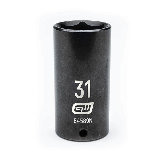 GEARWRENCH 84589N Impact Socket: 1/2" Drive, 31mm Socket, Hex Drive