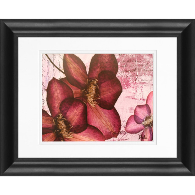 LCO DESTINY LLC 55242 Timeless Frames Marren Framed Floral Artwork, 11in x 14in, Black, Pressed Flowers II