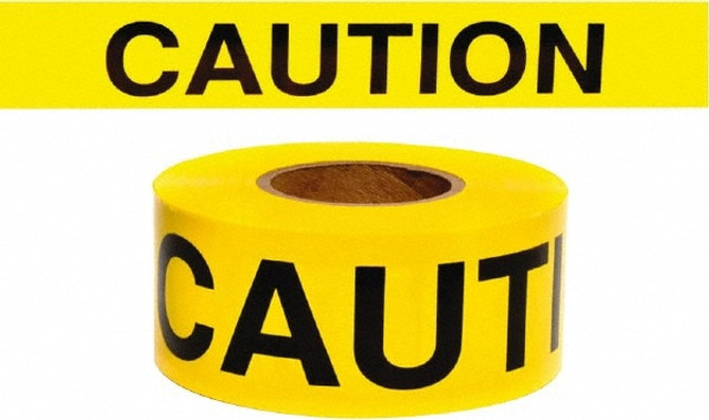 AccuformNMC PT1RT Barricade & Flagging Tape; Tape Type: Barricade ; Legend: CAUTION ; Material: Cotton ; Thickness (mil): 6 ; Overall Length: 135.00ft ; Roll Length (Feet): 135