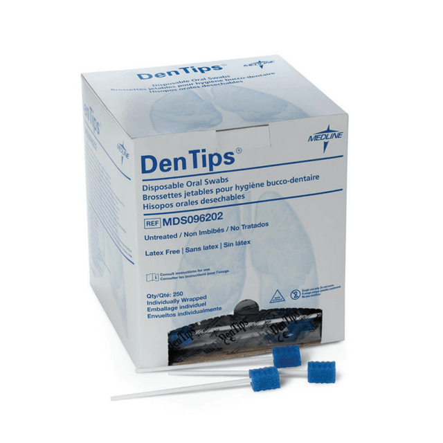 MEDLINE INDUSTRIES, INC. Medline MDS096202Z  DenTips Oral Swabsticks, Untreated, Blue, Box Of 250