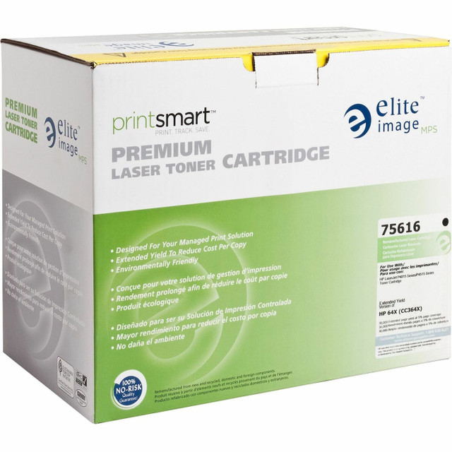 Elite Image 75616 Elite Image Remanufactured Extended High Yield Laser Toner Cartridge - Alternative for HP 64X (CC364X) - Black - 1 Each