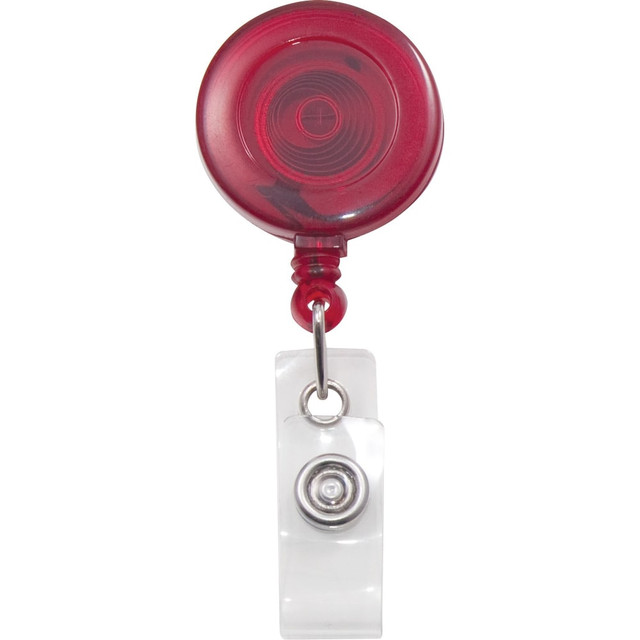 ADVANTUS CORP. 75471 Advantus Translucent Retractable ID Card Reel with Snaps - Nylon, Metal - 12 / Pack - Translucent Red ADVANTUS CORP. 75471 Advantus Translucent Retractable ID Card Reel with Snaps - Nylon, Metal - 12 / Pack - Translucent Red