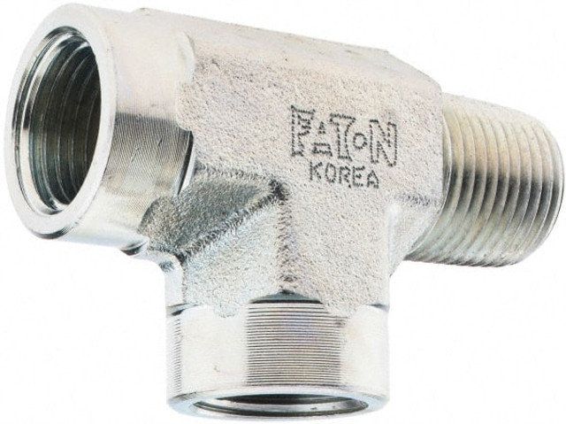 Eaton 2092-8-8S Industrial Pipe Tee: 1/2 x 1/2" Male Thread, MNPT x FNPT x FNPT