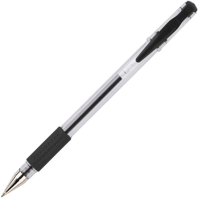 SP RICHARDS Integra 36193  Gel Ink Stick Pens - Black Gel-based Ink - Clear, Chrome Barrel - 12 / Dozen