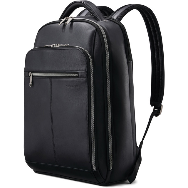 SAMSONITE LLC 1260371041 Samsonite Carrying Case (Backpack) for 15.6in Notebook - Black - Damage Resistant, Scuff Resistant, Scratch Resistant - Leather Body - Shoulder Strap - 18in Height x 5.5in Width - 1 Each