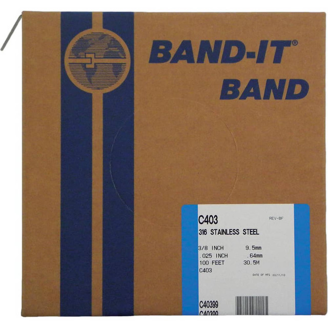 Band-It C40399 Band Clamps; Clamp Type: Banding ; Material: Stainless Steel ; Number of Pieces: 1 ; Material Grade: 316 ; Includes: 100/Roll ; System Of Measurement: Decimal Inch