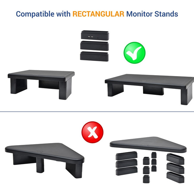 First Base, Inc DAC 02270 DAC Stax Monitor Riser Block Kit with 2 USB Charging Ports