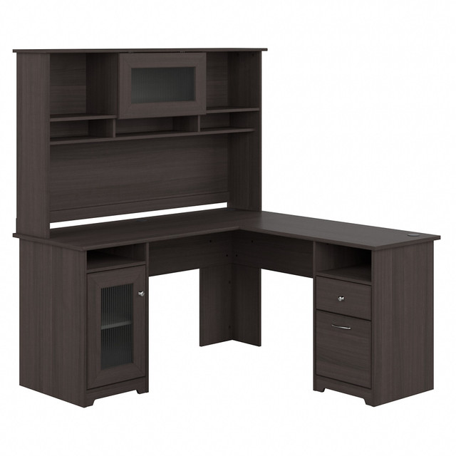BUSH INDUSTRIES INC. Bush CAB001HRG  Business Furniture Cabot 60inW L-Shaped Corner Desk With Hutch, Heather Gray, Standard Delivery