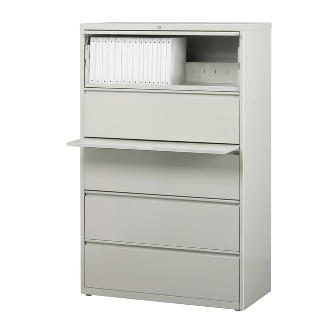 OFFICE DEPOT WorkPro HID19055  36inW x 18-5/8inD Lateral 5-Drawer File Cabinet, Light Gray