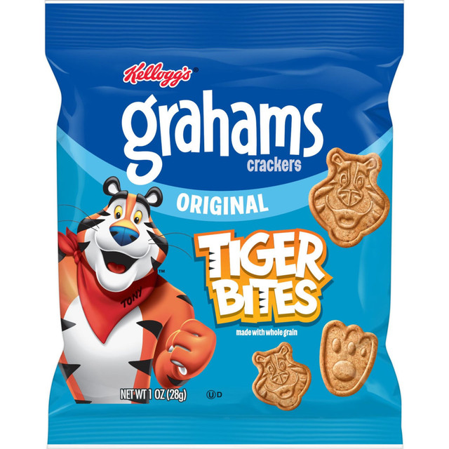 KELLOGGs 10030100402135  Grahams Tiger Bites, 1 Oz, Box Of 150 Pouches