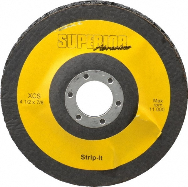 Superior Abrasives A008325 Deburring Disc: 4-1/2" Dia, 7/8" Hole, Very Coarse Grade, Silicon Carbide