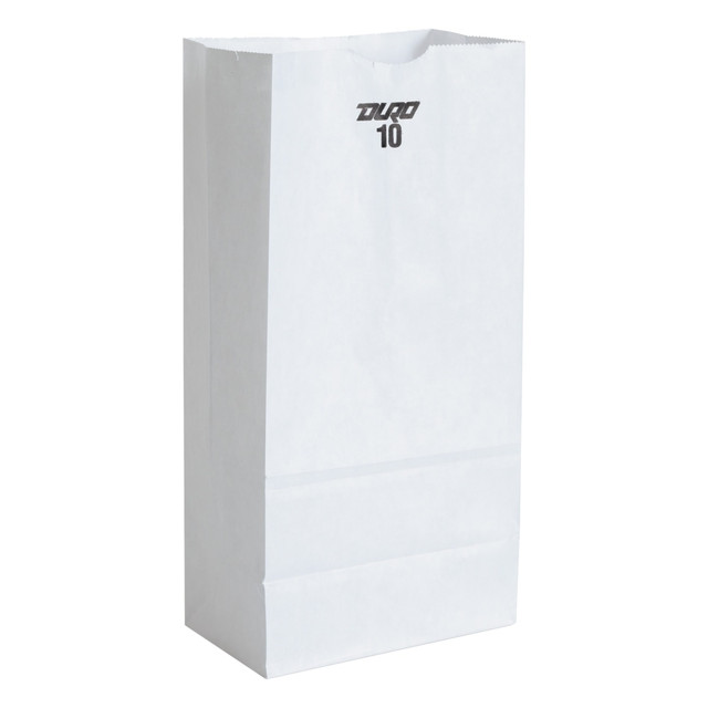 GEN 51030 eral Paper Grocery Bags, #10, 13 3/8inH x 6 5/16inW 4 3/16inD, White, Pack Of 500 Bags
