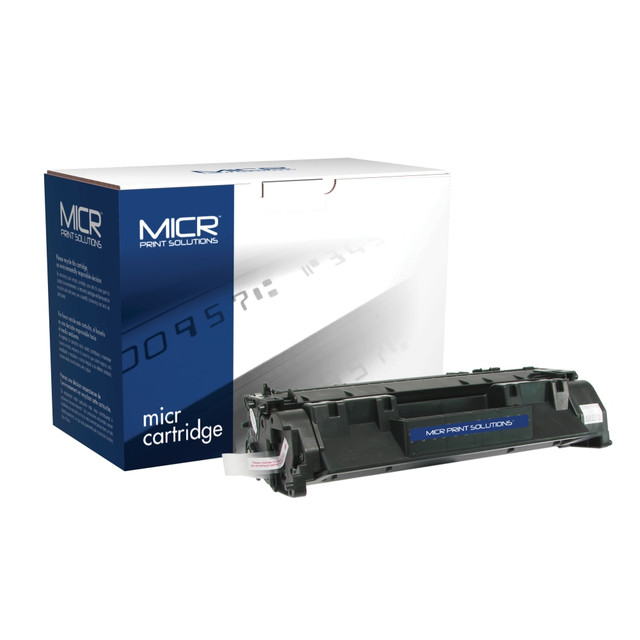 Compatible Troy Systems models: 2035 Micr, 2055 Micr, 2055dn Micr, 2055dtn Micr.  .  MICR Print Solutions are toner cartridges specifically created for banks to print checks. MICR, which stands for magnetic ink character recognition, is a technology that utilizes a special toner powder that provides added security to checks. Checks printed without MICR toner can be rejected by the bank when cashed, potentially resulting in a returned check fee. MICR Print Solutions product line offers high quality MICR toner cartridges for a variety of printers. Save money while not compromising on quality and security with MICR Print Solutions.  Available for top brands such as HP, Lexmark, IBM, and Xerox printers  Cost-saving alternative to TROY and Source Technologies MICR toner cartridges  Meet US and Canadian banking standards  Backed by a 100% Performance Guarantee  Comparable to the HP CE505A cartridge.  Yields up to 2,300 pages.  Comparable to the original equipment manufacturer (OEM) in quality, page yield and reliability.  100% satisfaction guaranteed by the manufacturer.  Remanufactured - made from quality recovered cartridges, helping you save resources, reduce waste and potentially save money.  Recycling solution - designed to encourage recycling, helping you divert materials from landfill.