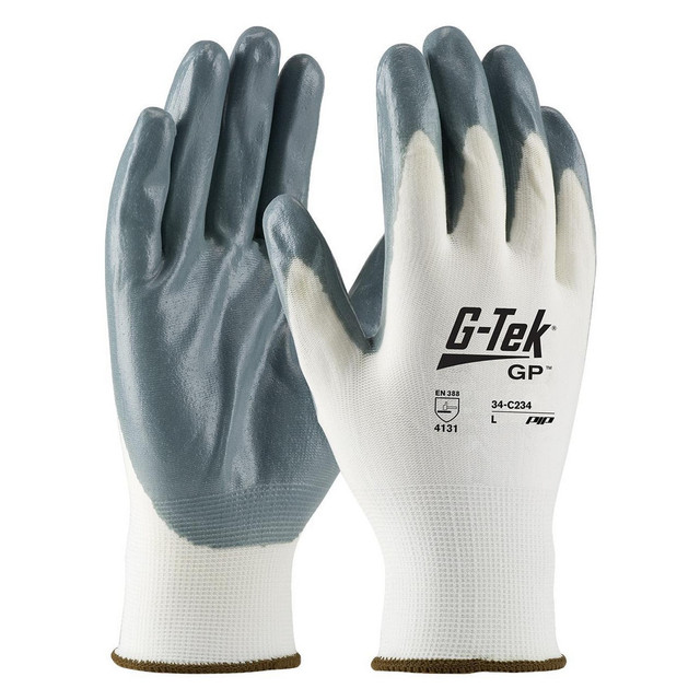 PIP 34-C234/L General Purpose Work Gloves: Large, Nitrile Coated, Nylon