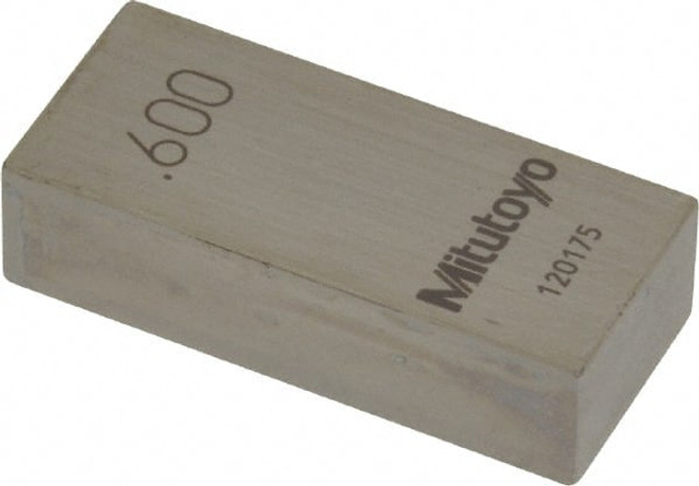 Mitutoyo 611196-541 Rectangle Steel Gage Block: 0.6", Grade AS-1