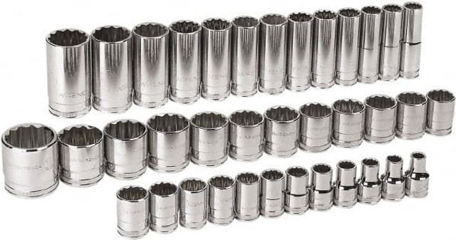 GEARWRENCH 80730 Deep Standard Socket Set: 37 Pc