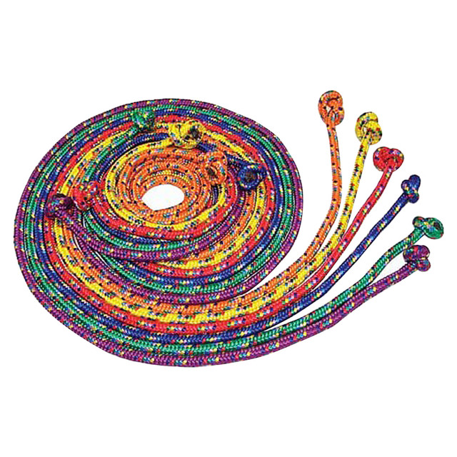 CHAMPION SPORTS CR8SET  CR Series 8ft Jump Ropes - 96in Length - Braided - Assorted, Yellow, Orange, Red, Purple, Green - Nylon