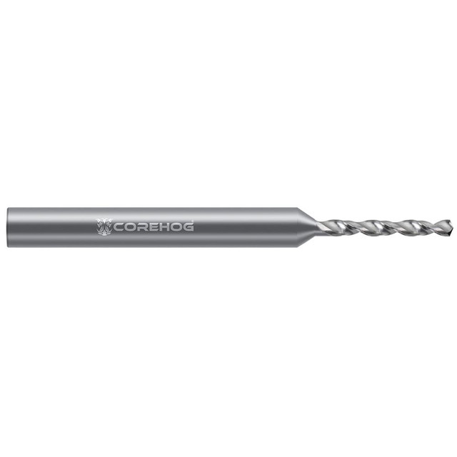 Corehog C11251 Micro Drill Bits; Drill Bit Size (Decimal Inch): 0.0787 ; Tool Material: Solid Carbide ; Flute Length (Decimal Inch): 0.4130 ; Coating/Finish: Bright/Uncoated ; Coolant Through: No ; Drill Point Angle: 1300