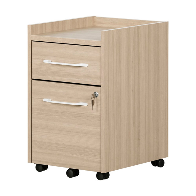 SOUTH SHORE IND LTD South Shore 13305  Helsy 15-1/2inW x 18-1/4inD Lateral 2-Drawer Mobile File Cabinet, Soft Elm