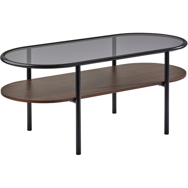 ADESSO INC WK2117-15 Adesso Gavin Coffee Table, 17-1/8inH x 39-7/16inW x 17-3/4inD, Black/Walnut