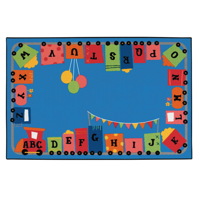 CARPETS FOR KIDS ETC. INC. Carpets For Kids 48.8  KID$Value Rugs Alphabet Fun Train Activity Rug, 4ft x 6ft , Blue