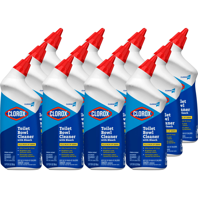 THE CLOROX COMPANY 00031CT CloroxPro Toilet Bowl Cleaner with Bleach, Fresh Scent, 24 Fluid Ounces, Pack of12