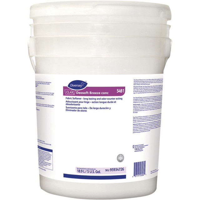 Diversey DVS95934726 Laundry Detergent; Form: Liquid ; Container Type: Pail ; Container Size (Gal.): 5.00 ; Scent: Floral ; Concentrated: Yes ; For Use With: Automatic Laundry Washing Machines