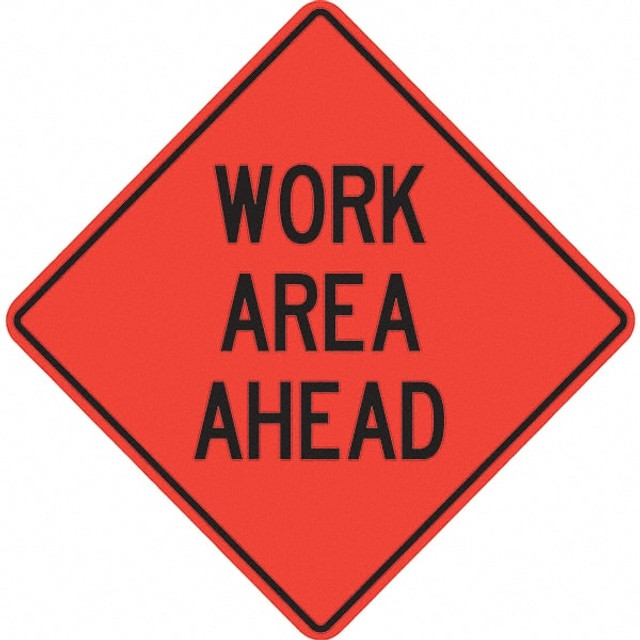 PRO-SAFE 07-800-4724-L Traffic Control Sign: Triangle, "Work Area Ahead"