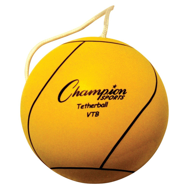 CHAMPION SPORTS VTB Yellow Tether Ball - Rubber, Nylon - Yellow - 1 Each CHAMPION SPORTS VTB Yellow Tether Ball - Rubber, Nylon - Yellow - 1 Each