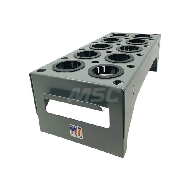 S&R Products Company SR-1001G CNC Storage Racks; Rack Type: Benchtop ; Tool Type: CNC Tool Holder ; Load Capacity: 26 ; Overall Height: 5in ; Color: Gray ; Width (Inch): 7