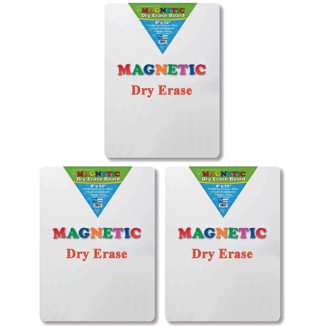 EDUCATORS RESOURCE FLP10025-3 Flipside Magnetic Dry-Erase Boards, 12in x 9in, White, Pack Of 3 Boards EDUCATORS RESOURCE FLP10025-3 Flipside Magnetic Dry-Erase Boards, 12in x 9in, White, Pack Of 3 Boards