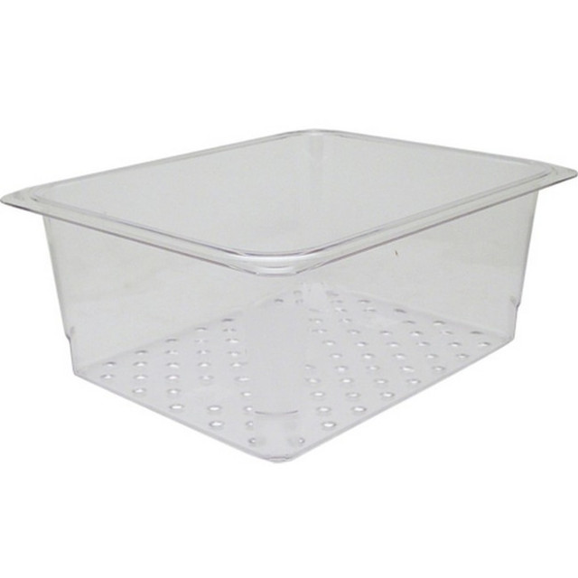 CAMBRO MFG. CO. 25CLRCW135 Cambro 1/2 Size Camwear Colander Food Pan, 5in x 10in x 13in, Clear