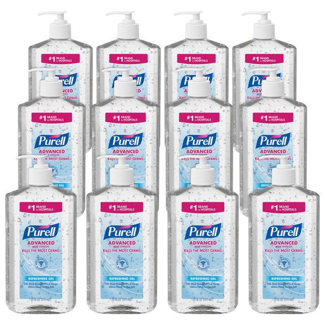 GOJO INDUSTRIES INC Purell 3023-12  Instant Hand Sanitizer, 20 Oz. Pump Bottles, Pack Of 12