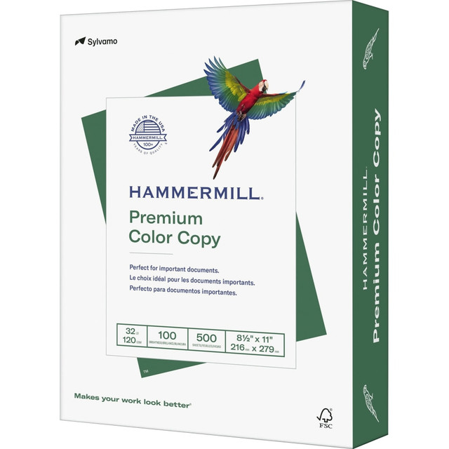 INTERNATIONAL PAPER CO Hammermill 102630  Color Multi-Use Printer & Copy Paper, White, Letter (8.5in x 11in), 500 Sheets Per Ream, 32 Lb, 100 Brightness