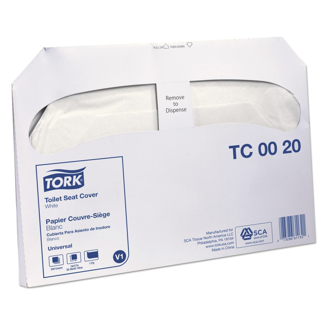 SCA TISSUE N.A. TC0020 Tork Toilet Seat Covers, 14 1/2in x 17in, White, Carton Of 20 SCA TISSUE N.A. TC0020 Tork Toilet Seat Covers, 14 1/2in x 17in, White, Carton Of 20