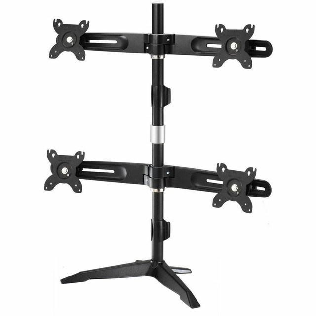 AMER NETWORKS Amer Mounts AMR4SU  Quad Monitor Stand Mount (2 over 2) Supports Flat Panel Sizes 15in to 24in AMR4SU